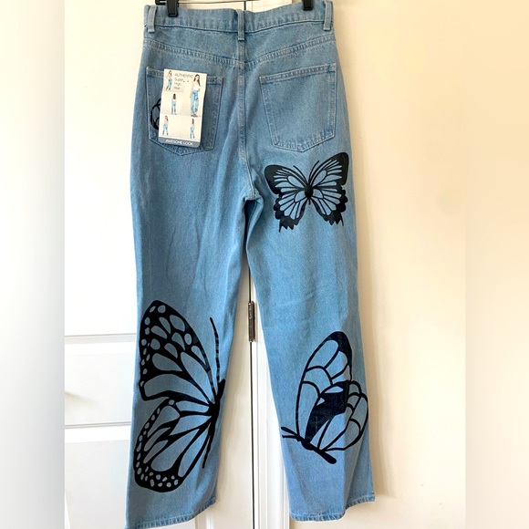 Jeans Never Worn Butterfly Super High Rise Baggy Jeans Poshmark